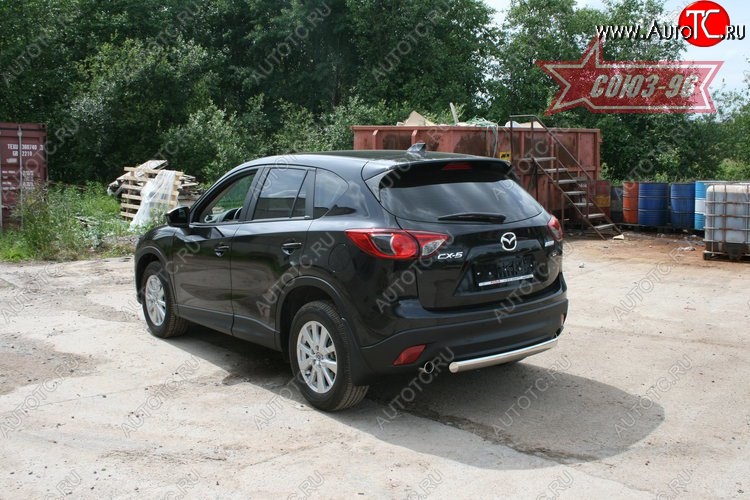 18 359 р. Защита заднего бампера из овальной трубы Souz-96 (d75x42) Mazda CX-5 KE дорестайлинг (2011-2014)  с доставкой в г. Омск