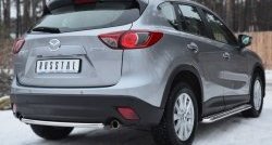 9 999 р. Одинарная защита заднего бампера из трубы диаметром 42 мм SLITKOFF  Mazda CX-5  KE (2011-2017) дорестайлинг, рестайлинг  с доставкой в г. Омск. Увеличить фотографию 4