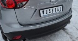 12 799 р. Защита заднего бампера (Ø63 мм уголки, нержавейка) SLITKOFF  Mazda CX-5  KE (2011-2017) дорестайлинг, рестайлинг  с доставкой в г. Омск. Увеличить фотографию 2