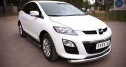 13 499 р. Одинарная защита переднего бампера диаметром 76 мм SLITKOFF Mazda CX-7 ER рестайлинг (2010-2012)  с доставкой в г. Омск. Увеличить фотографию 4