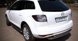 15 949 р. Защита заднего бампера (Ø63 и 42 мм, нержавейка) SLITKOFF  Mazda CX-7  ER (2010-2012) рестайлинг  с доставкой в г. Омск. Увеличить фотографию 4