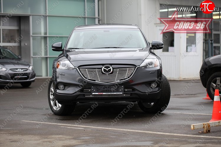 8 504 р. Декоративный элемент решетки радиатора Souz-96 (d10) Mazda CX-9 TB дорестайлинг (2007-2009)  с доставкой в г. Омск