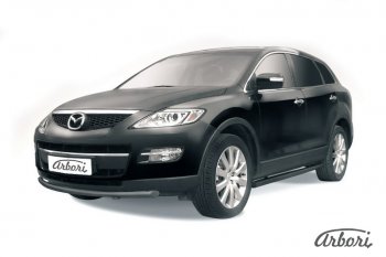 7 919 р. Защита переднего бампера Arbori (черная, 1 труба d57 mm).  Mazda CX-9  TB (2007-2012) дорестайлинг, 1-ый рестайлинг  с доставкой в г. Омск. Увеличить фотографию 1