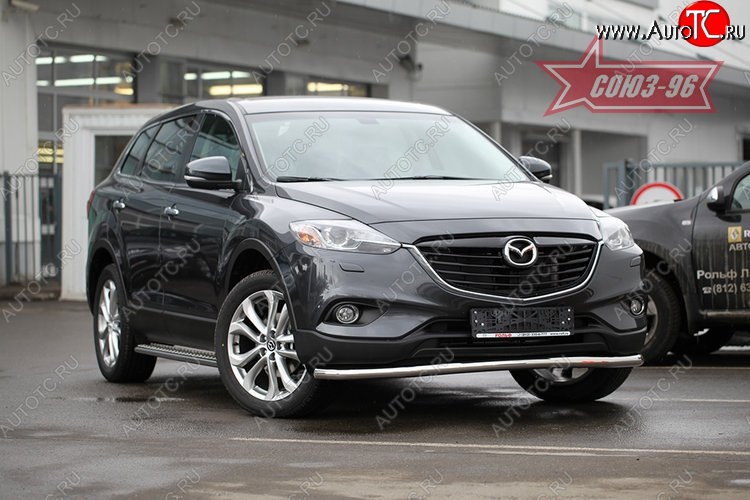 18 179 р. Защита переднего бампера одинарная Souz-96 Premium (d60) Mazda CX-9 TB дорестайлинг (2007-2009)  с доставкой в г. Омск