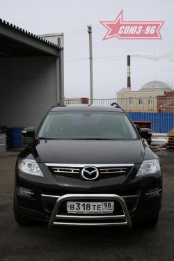 13 409 р. Защита переднего бампера (дорестайлинг) Souz-96 (d60) Mazda CX-9 TB дорестайлинг (2007-2009)  с доставкой в г. Омск. Увеличить фотографию 2