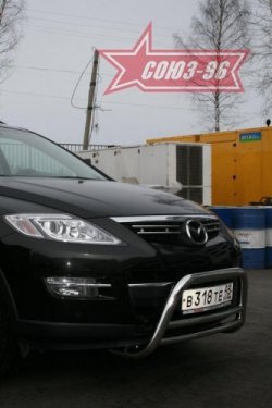 13 409 р. Защита переднего бампера (дорестайлинг) Souz-96 (d60) Mazda CX-9 TB дорестайлинг (2007-2009)  с доставкой в г. Омск. Увеличить фотографию 1