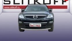 10 099 р. Одинарная защита переднего бампера из трубы диаметром 57 мм Slitkoff Mazda CX-9 TB дорестайлинг (2007-2009) (Нержавейка, Полированная)  с доставкой в г. Омск. Увеличить фотографию 1