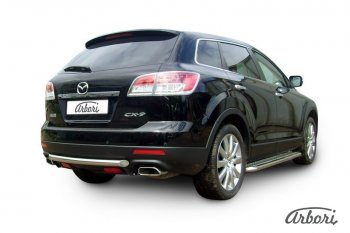 8 999 р. Защита заднего бампера Arbori (короткая, нержавейка, 1 труба d57 mm). Mazda CX-9 TB дорестайлинг (2007-2009)  с доставкой в г. Омск. Увеличить фотографию 2