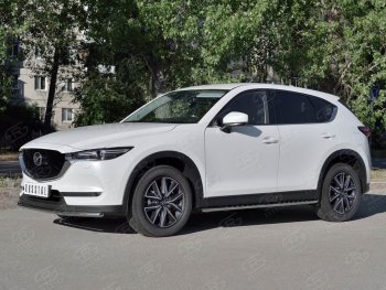 16 649 р. Защита переднего бампера (Ø42 мм, нержавейка) SLITKOFF  Mazda CX-5  KF (2016-2025)  с доставкой в г. Омск. Увеличить фотографию 3