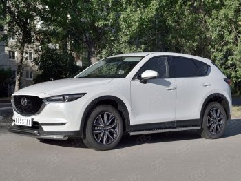 17 999 р. Защита переднего бампера (2 трубыØ63 и 42 мм, нержавейка) SLITKOFF  Mazda CX-5  KF (2016-2024)  с доставкой в г. Омск. Увеличить фотографию 2