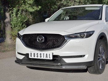 17 999 р. Защита переднего бампера (2 трубыØ63 и 42 мм, нержавейка) SLITKOFF  Mazda CX-5  KF (2016-2024)  с доставкой в г. Омск. Увеличить фотографию 3