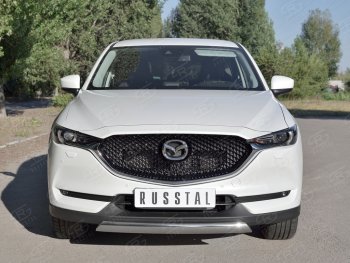 14 999 р. Защита переднего бампера из овальной трубы диаметром 75x42 мм Russtal Mazda CX-5 KF (2016-2024)  с доставкой в г. Омск. Увеличить фотографию 2