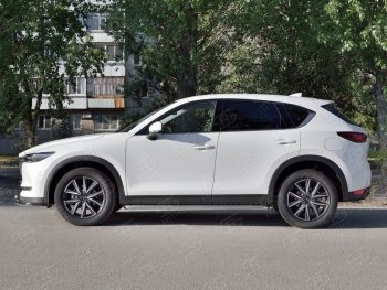 21 699 р. Широкая защита порогов с трубой диаметром 42 мм SLITKOFF v1  Mazda CX-5  KF (2016-2024)  с доставкой в г. Омск. Увеличить фотографию 3