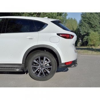 10 399 р. Защита заднего бампера (Ø63 мм дуга, нержавейка) Russtal Mazda CX-5 KF (2016-2024)  с доставкой в г. Омск. Увеличить фотографию 2