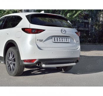 Защита заднего бампера (Ø63 мм дуга, нержавейка) Russtal Mazda CX-5 KF (2016-2024)