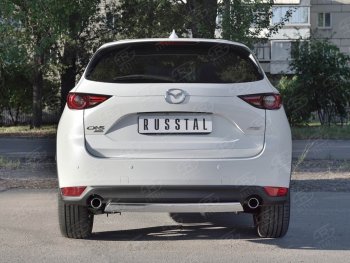 14 999 р. Защита заднего бампера (Ø75x42 мм, нержавейка) Russtal Mazda CX-5 KF (2016-2024)  с доставкой в г. Омск. Увеличить фотографию 2