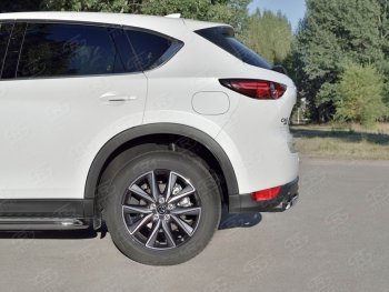 14 999 р. Защита заднего бампера (Ø75x42 мм, нержавейка) Russtal  Mazda CX-5  KF (2016-2025)  с доставкой в г. Омск. Увеличить фотографию 3