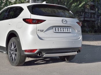 14 999 р. Защита заднего бампера (Ø75x42 мм, нержавейка) Russtal  Mazda CX-5  KF (2016-2025)  с доставкой в г. Омск. Увеличить фотографию 4