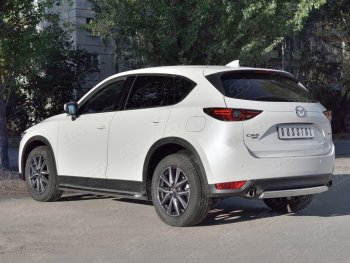 14 999 р. Защита заднего бампера (Ø75x42 мм, нержавейка) Russtal  Mazda CX-5  KF (2016-2025)  с доставкой в г. Омск. Увеличить фотографию 1