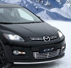 4 724 р. Декоративные вставки решетки радиатора Novline (d10 мм) Mazda CX-7 ER дорестайлинг (2006-2010)  с доставкой в г. Омск. Увеличить фотографию 1