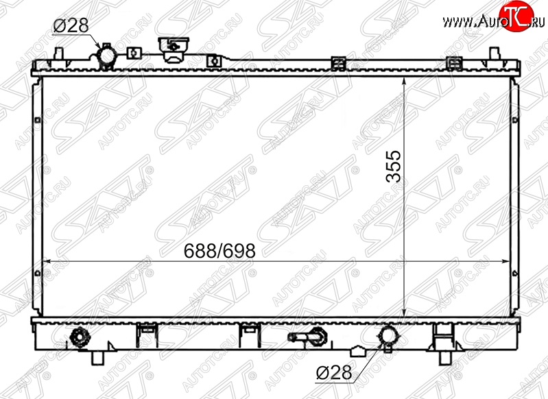 5 599 р. Радиатор двигателя SAT (трубчатый, МКПП/АКПП)  Mazda Premacy (1999-2004)  с доставкой в г. Омск