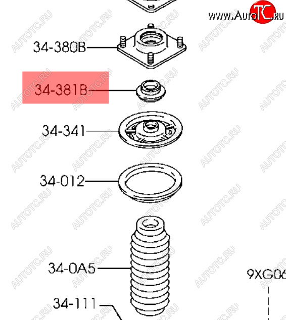 1 399 р. Опорный подшипник стоек амортизатора (оригинал) MAZDA  Mazda Tribute (2000-2007)  дорестайлинг  с доставкой в г. Омск