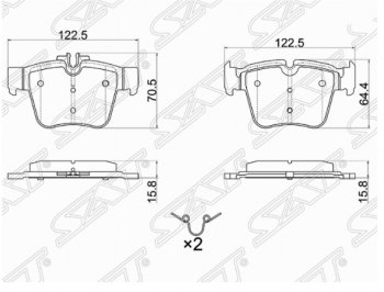 1 239 р. Комплект задних тормозных колодок SAT  Mercedes-Benz C-Class  W205 (2015-2018) дорестайлинг седан  с доставкой в г. Омск. Увеличить фотографию 1