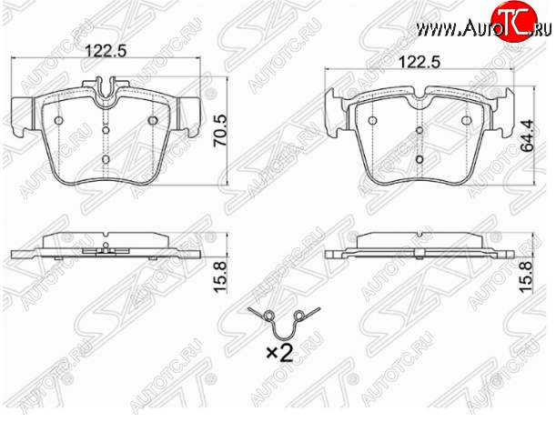 1 239 р. Комплект задних тормозных колодок SAT  Mercedes-Benz C-Class  W205 (2015-2018) дорестайлинг седан  с доставкой в г. Омск