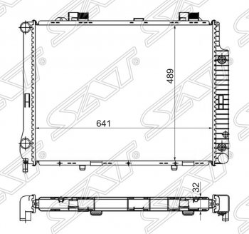 Радиатор двигателя SAT (пластинчатый, 2.8/3.2, АКПП) Mercedes-Benz E-Class W210 дорестайлинг универсал (1996-1999)