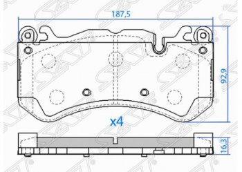 Комплект передних тормозных колодок SAT Mercedes-Benz GL class X166 дорестайлинг (2012-2016)