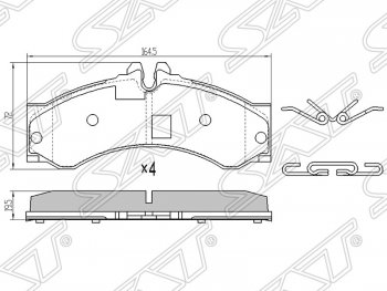 Колодки тормозные (передние/задние)SAT  Mercedes-Benz Sprinter W905 рестайлинг (2000-2006)