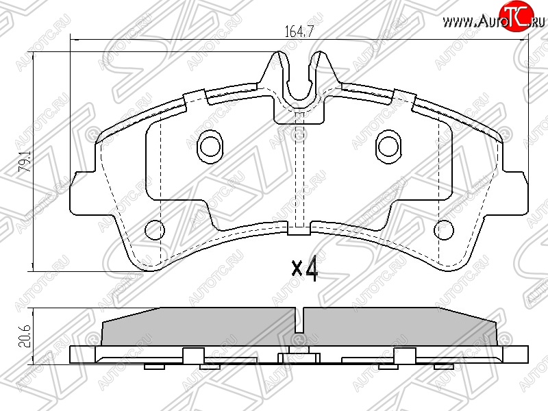 1 669 р. Колодки тормозные задние SAT  Mercedes-Benz Sprinter  W906 (2006-2013)  с доставкой в г. Омск