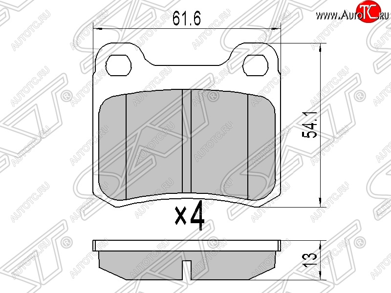 649 р. Колодки тормозные задние SAT  Mercedes-Benz C-Class ( W201,  W202) - E-Class ( W124,  S124)  с доставкой в г. Омск