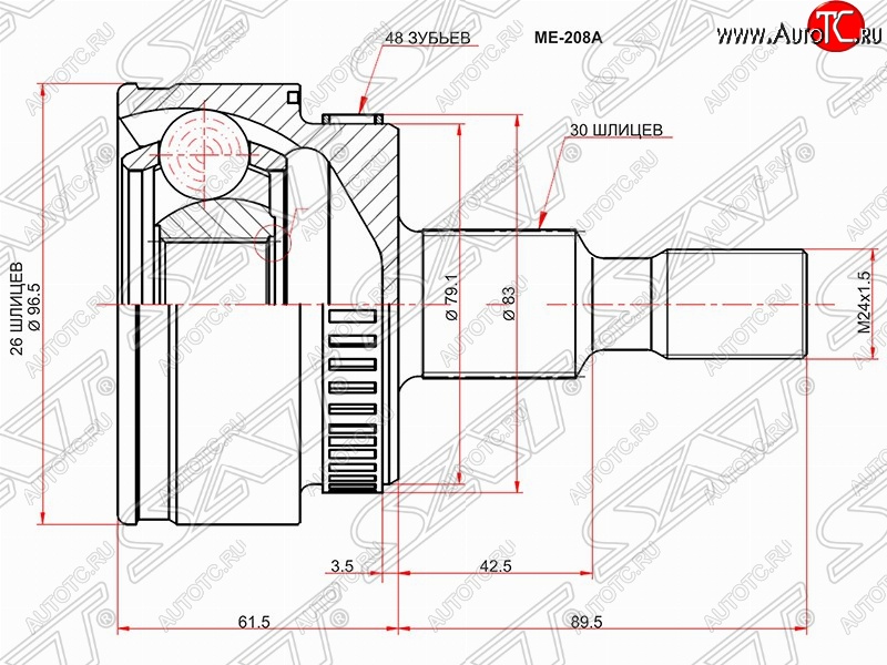 2 399 р. ШРУС SAT (наружный/ABS, 26*30*79 мм)  Mercedes-Benz ML class  W163 (1997-2005) дорестайлинг, рестайлинг  с доставкой в г. Омск