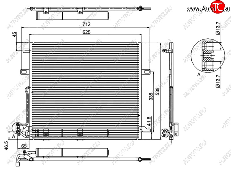 7 199 р. Радиатор кондиционера SAT  Mercedes-Benz ML class  W164 (2005-2011) дорестайлинг, рестайлинг  с доставкой в г. Омск