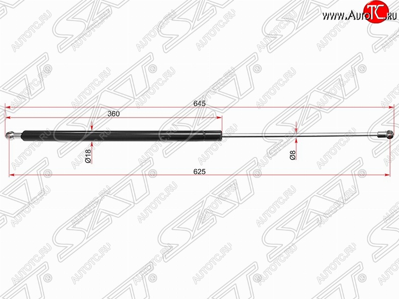 669 р. Упор крышки багажника SAT (газовый, LH=RH)  Mercedes-Benz ML class  W166 (2011-2015)  с доставкой в г. Омск