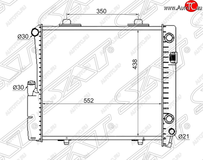 9 799 р. Радиатор двигателя (пластинчатый, 2.6/3.2, МКПП/АКПП) SAT  Mercedes-Benz C-Class  W201 (1982-1992) седан  с доставкой в г. Омск