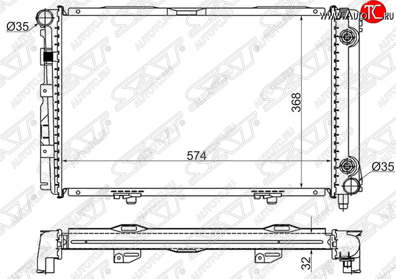 12 949 р. Радиатор двигателя (пластинчатый, 1.8/2.0/2.0D/2.2D, АКПП) SAT Mercedes-Benz C-Class W201 седан (1982-1992)  с доставкой в г. Омск