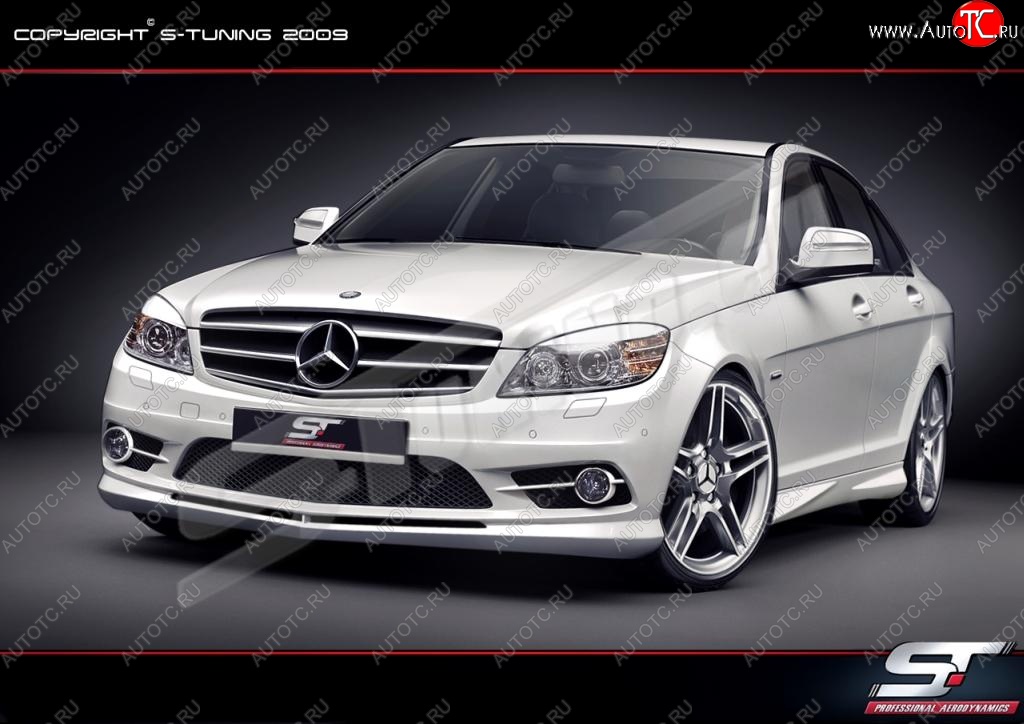 25 899 р. Передний бампер Wild Mercedes-Benz C-Class W204 дорестайлинг седан (2007-2011)  с доставкой в г. Омск