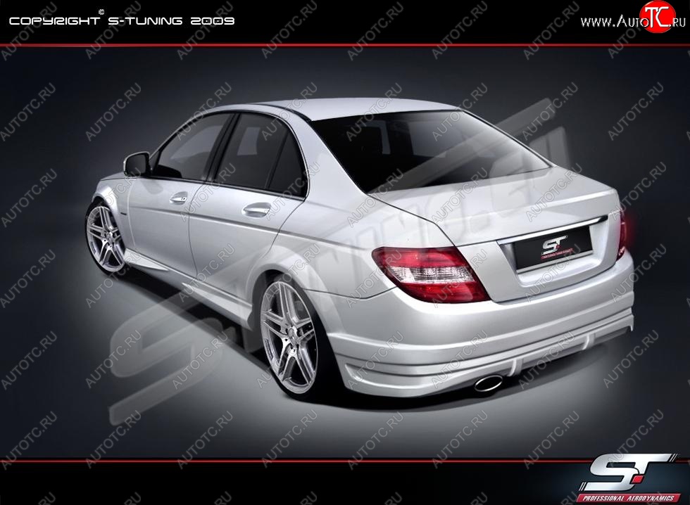 25 899 р. Задний бампер Wild Mercedes-Benz C-Class W204 дорестайлинг седан (2007-2011)  с доставкой в г. Омск