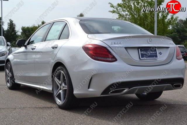 5 249 р. Лип спойлер C63 AMG Mercedes-Benz C-Class W205 дорестайлинг седан (2015-2018) (Неокрашенный)  с доставкой в г. Омск