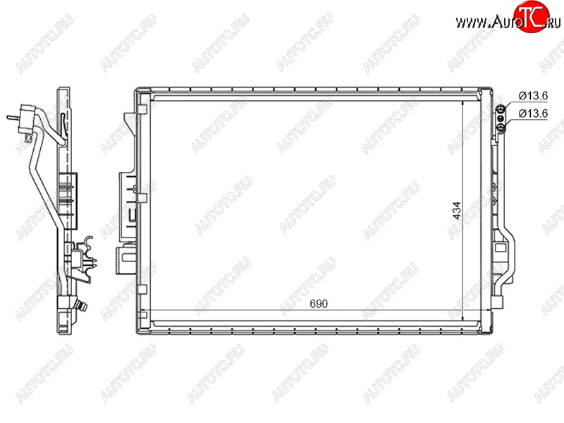 7 699 р. Радиатор кондиционера SAT  Mercedes-Benz S class  W221 (2006-2013)  с доставкой в г. Омск