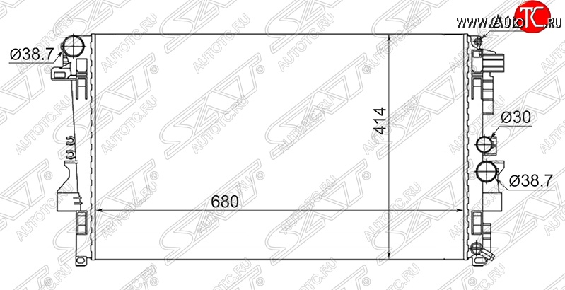 6 999 р. Радиатор двигателя (пластинчатый, 2.0D/2.2D/3.2/3.5, МКПП) SAT Mercedes-Benz Vito W639 рестайлинг (2010-2014)  с доставкой в г. Омск
