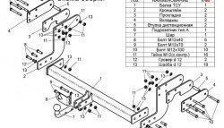 6 299 р. Фаркоп (колесная база 3.55/4.025, длинная база) Лидер Плюс  Mercedes-Benz Sprinter ( W901,  W905) (1995-2006) рестайлинг (Без электропакета)  с доставкой в г. Омск. Увеличить фотографию 2