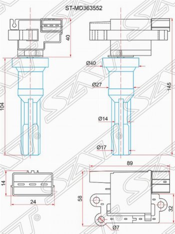 1 279 р. Катушка зажигания SAT  Mitsubishi Airtek - Outlander  CU  с доставкой в г. Омск. Увеличить фотографию 1