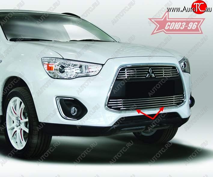 2 294 р. Декоративный элемент воздухозаборника Souz-96 (d10) Mitsubishi ASX 1-ый рестайлинг (2013-2016)  с доставкой в г. Омск