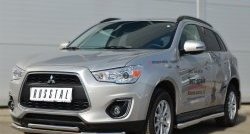 22 799 р. Защита переднего бампера (2 трубыØ63 и 42 мм, нержавейка) SLITKOFF Mitsubishi ASX 1-ый рестайлинг (2013-2016)  с доставкой в г. Омск. Увеличить фотографию 4