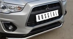 13 549 р. Одинарная защита переднего бампера диаметром 63 мм SLITKOFF  Mitsubishi ASX (2013-2016) 1-ый рестайлинг  с доставкой в г. Омск. Увеличить фотографию 2