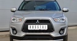 Одинарная защита переднего бампера диаметром 63 мм SLITKOFF Mitsubishi (Митсубиси) ASX (АСХ) (2013-2016) 1-ый рестайлинг