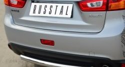 12 499 р. Одинарная защита заднего бампера из трубы диаметром 63 мм Russtal Mitsubishi ASX 1-ый рестайлинг (2013-2016)  с доставкой в г. Омск. Увеличить фотографию 2